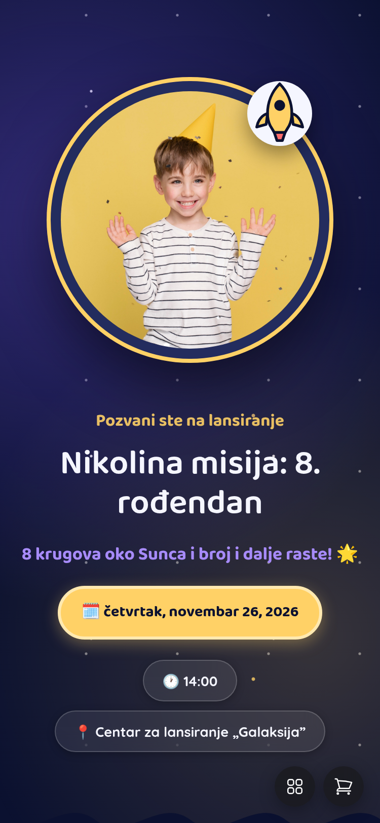 Pregled teme Cosmic Birthday